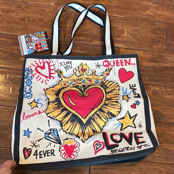 Brighton Queen of Love Canvas Tote. NWT - Picture 2 of 7